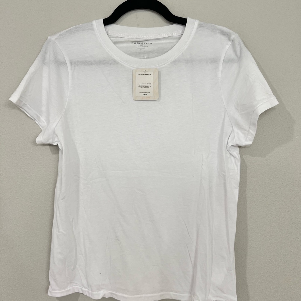 Fabletics Classic White Crewneck Tee